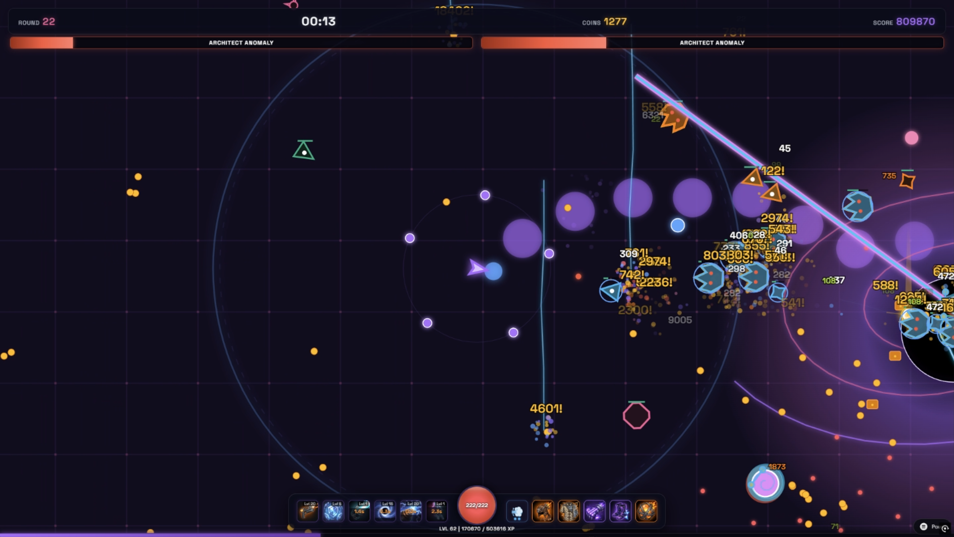 Late-game survival showdown against escalating swarms